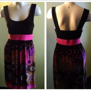 C. Graffitti sleeveless dress Made in USA stretch elastic waist